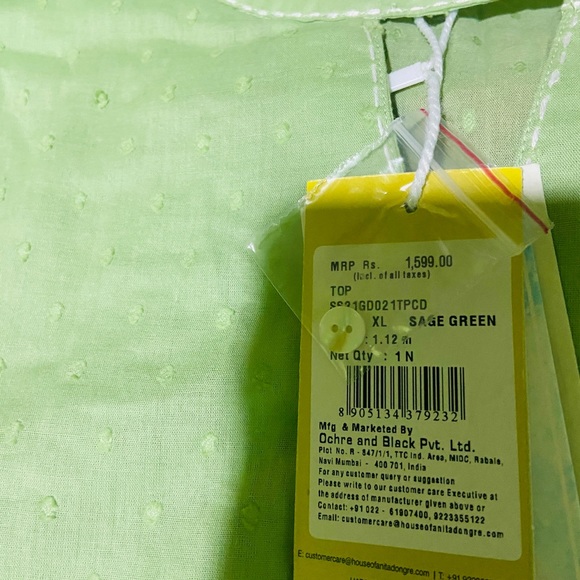 Global desi Sage Green top kurti - Picture 7 of 9